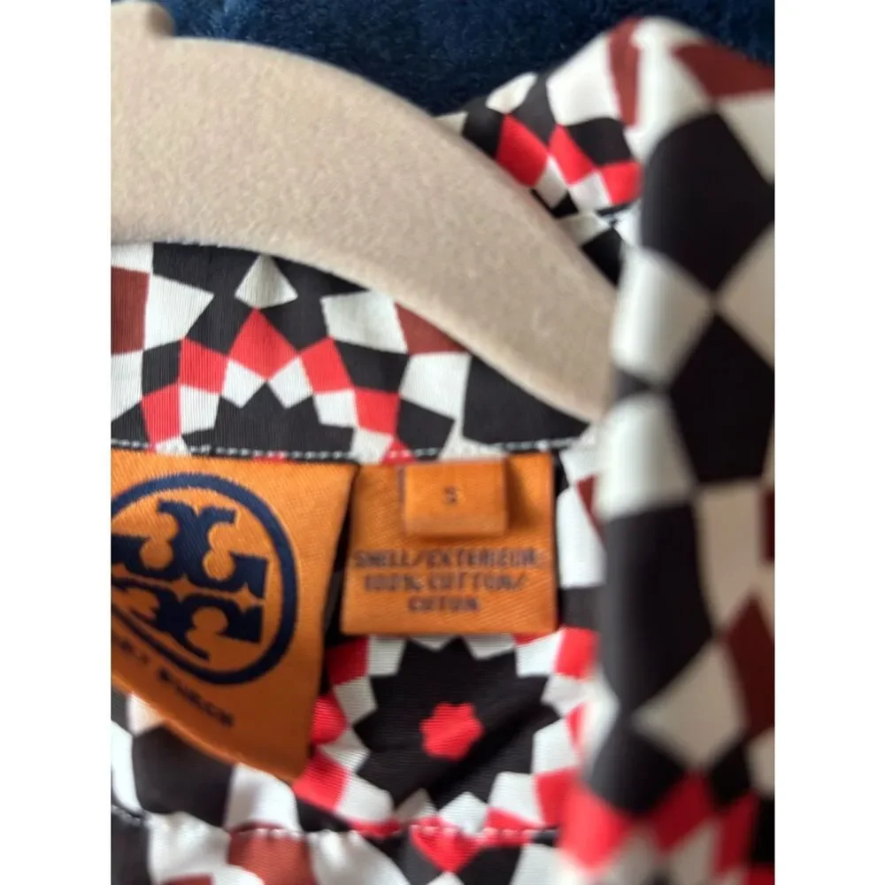 Tory Burch Brown Knit Midi Dress with Printed Puff-Sleeve Blouse